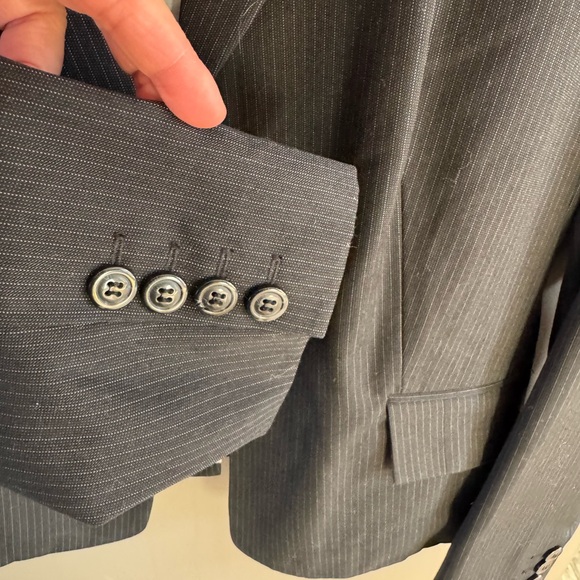 Smart Set Charcoal Pinstripe Blazer - Picture 5 of 9